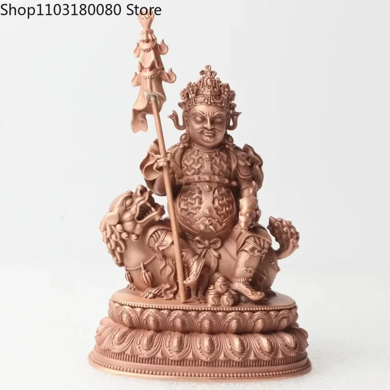 

Статуя Будды Вайшраваны из красной меди, 10 см, тибетская скульптура льва Замбалы.