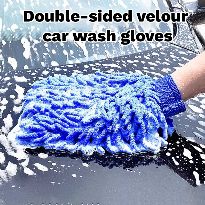 Esponja para lavagem de carro, microfibra, chenille, cuidados, escova de lavagem, toalha de lavagem, luvas automotivas, acessórios de estilo, aparelho