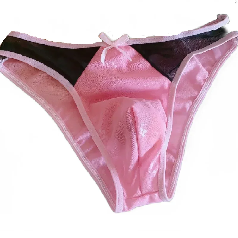 Bragas florales para hombre, calzoncillos sexis con lazo Sissy, espectáculo en vivo, baile, disfraces de fiesta FKK, regalos BF, cintura baja, Sexy y cómodo