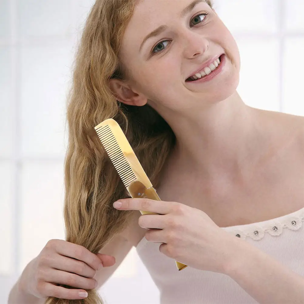 

2Pcs Foldable Travel Comb Portable Compact Horn Hair Brush Hair Styling Scalp Massage Pocket Size Beard Mustache Comb