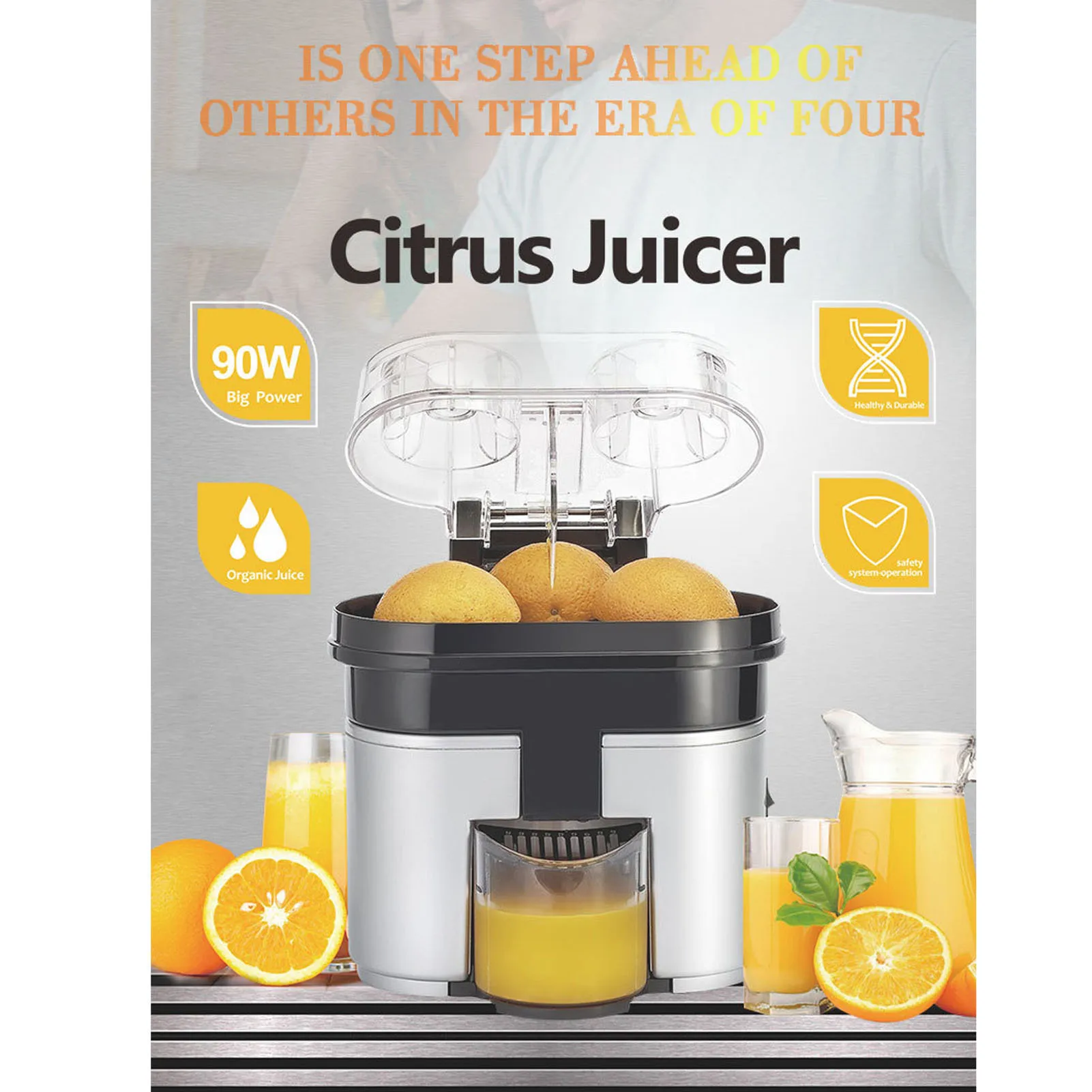 電動ツイン柑橘類絞り器、お手入れ簡単、18000RPM自動柑橘類ジュース抽出器、柑橘類の効率的なスライスとジュース抽出