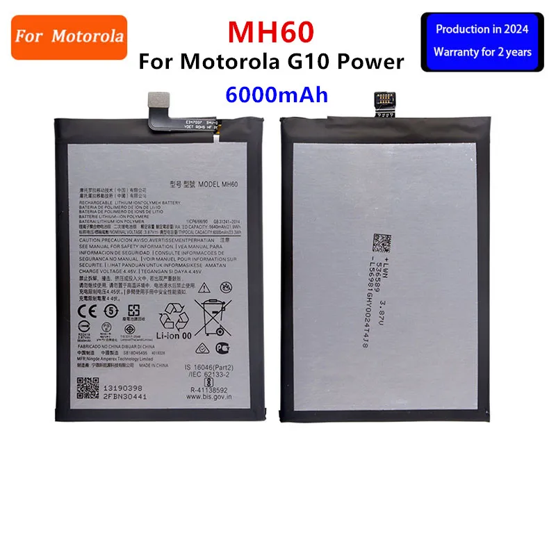 

100% Original MH60 6000mAh Battery For Motorola Moto G10 Power Phone Batteries