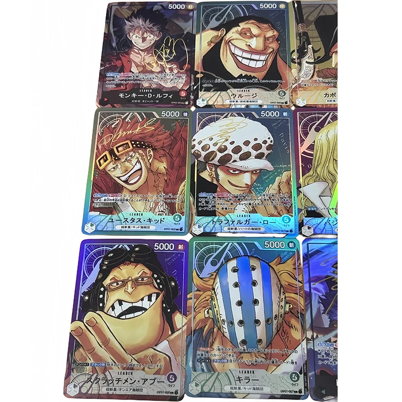 Anime One Piece Luffy Ace Trafalgar D Water Law Eustass Kid Diy Big Head Series Flashcard Collectible Card Toy Birthday Gift