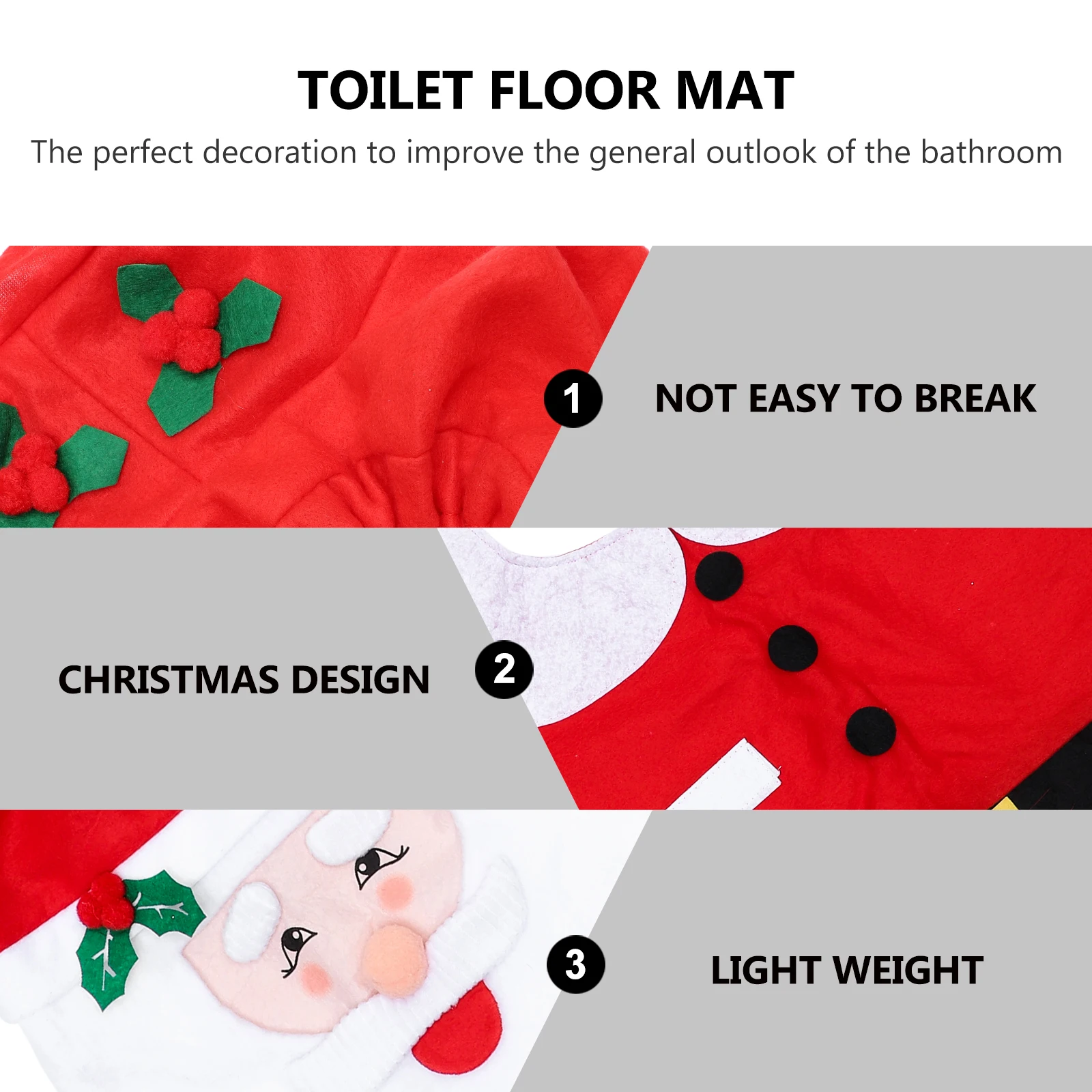 

Toilet Cover Floor Mat Bathroom Christmas Decoration Seat Covers for Accessories Holiday Suite