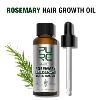 PURC Rosmarinöl für Haarwachstum, Männer und Frauen, Kopfhautbehandlung, Anti-Haarausfall, ätherisches, schnell wachsendes Öl, Haarpflege, Schönheit und Gesundheit, 50 ml