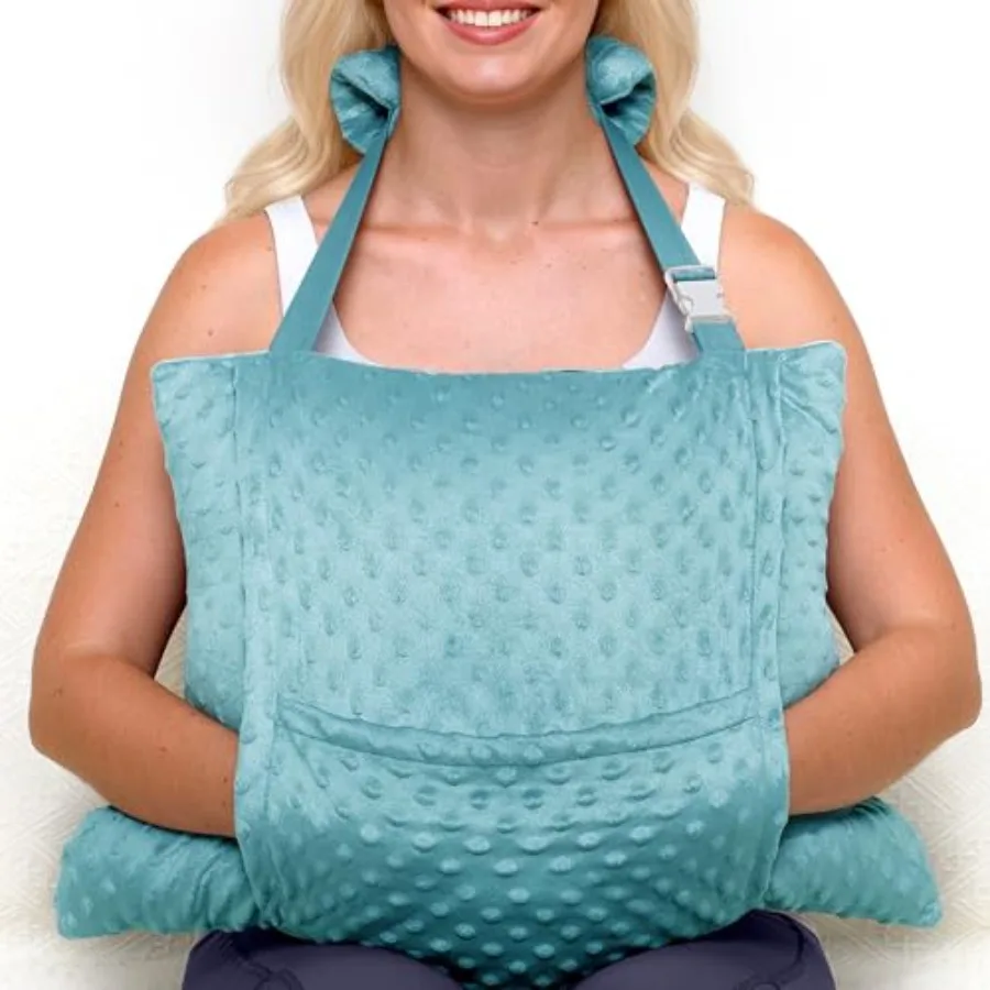 

Hysterectomy Pillow Post Surgery + Gel Pack Aqua Full Abdomen Coverage for Restful Trips Relieves Pressure and Comes with Remov