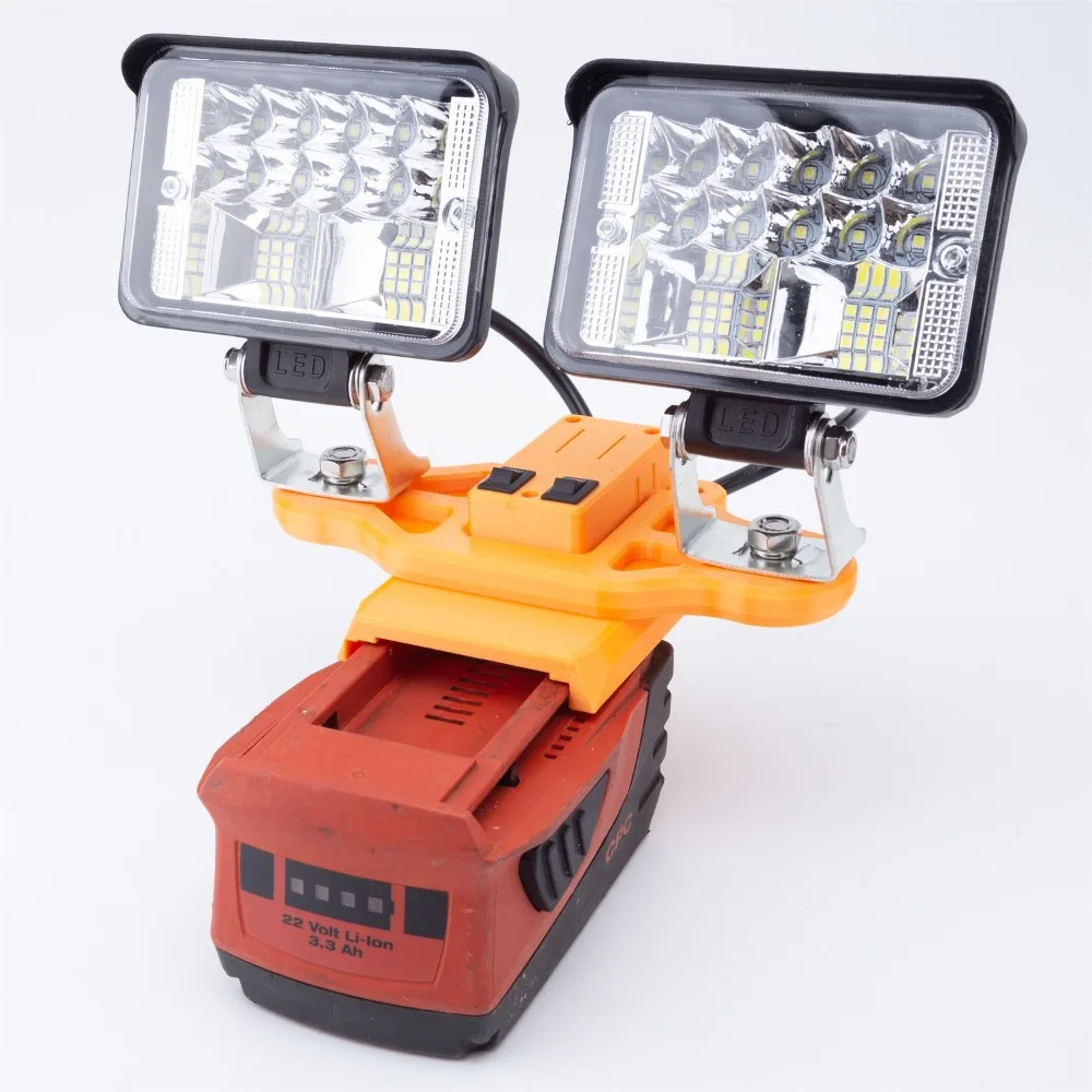 Imagem -02 - Luz de Trabalho Led com Bateria de Lítio para Luz Externa Portátil Alimentada por Bateria Hilti 22v B222 com Usb Excluindo Bateria