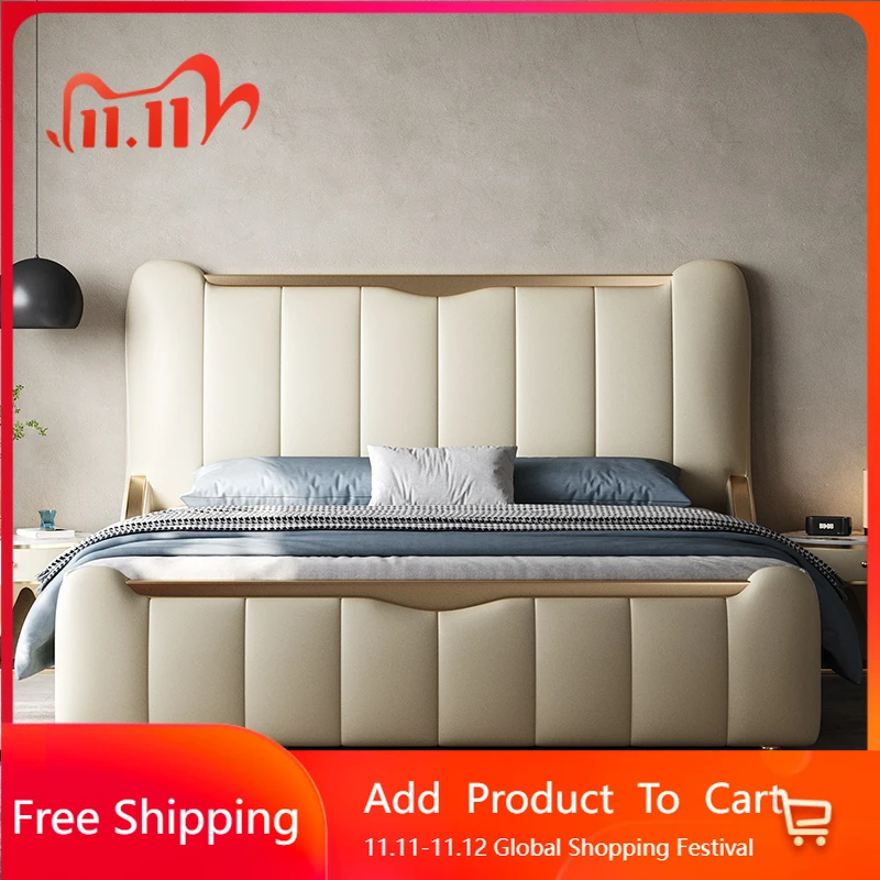 

Итальянская современная эстетика, легкая кровать, роскошная простая романтическая кровать для спальни, минималистичная романтическая спальная мебель Letto Matrimoniale