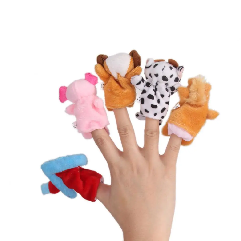 Set of Kids Baby Educational Story Telling Props Farm Animals Finger Puppets Party Favors Soft Toy Gift
