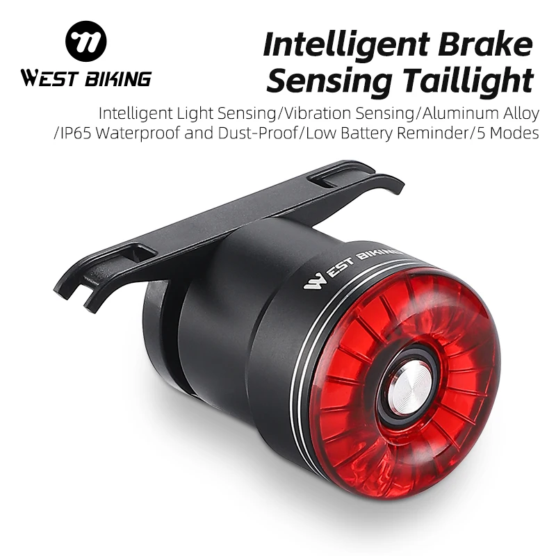 WEST BIKING Bicycle Light Type-C Charging Rear Light Waterproof Mountain Road Cycling Taillight Bike Warning Light Bike Lamp