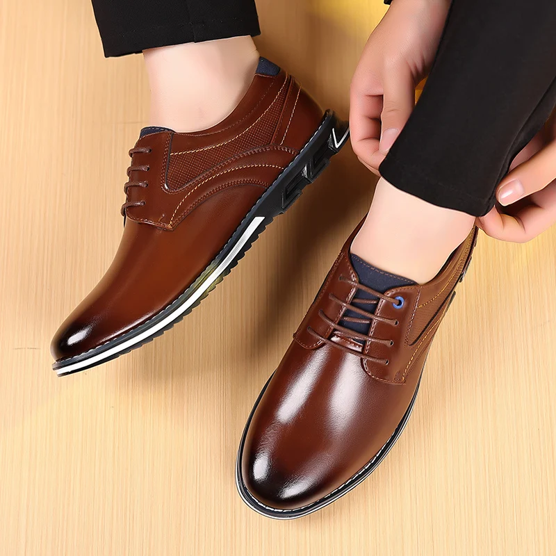 Autumn Business Casual Shoes for Men Trend Classic Leather Shoes Outdoor Men Sneakers Sewing Breathable Men\'s Dress Shoes