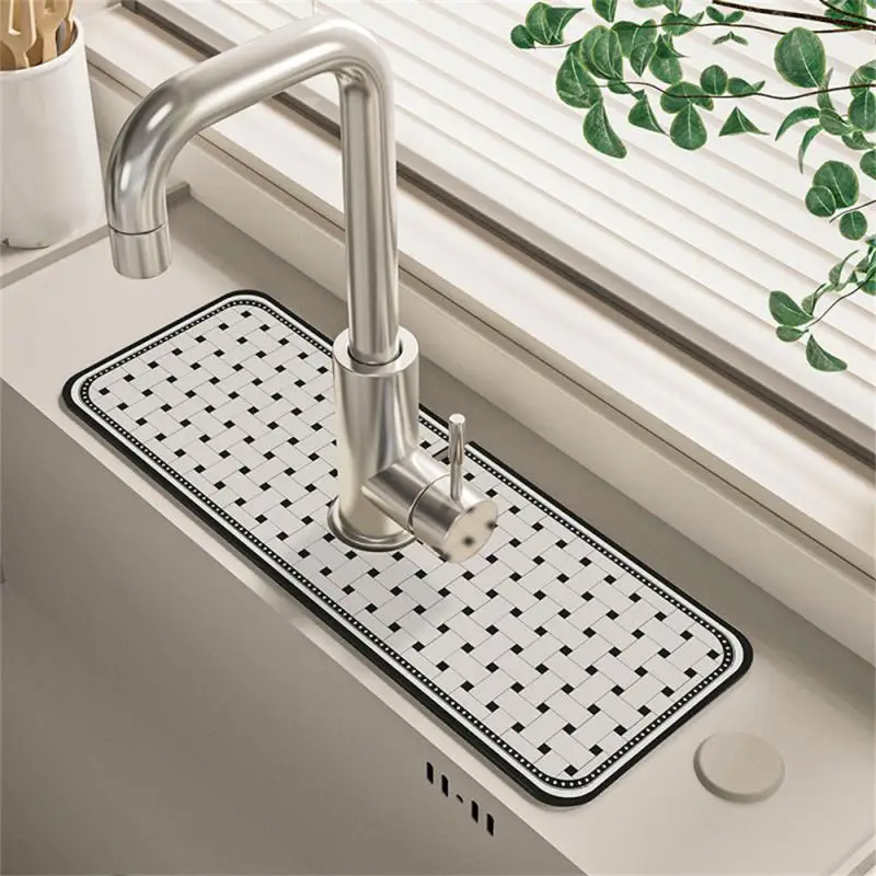 1PC Kitchen Faucet Mat Diatom Mud Bathroom Absorbent Soft Mat Sink Sink Surface Quick-drying Toilet Mat Countertop Protector