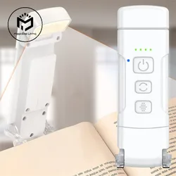 Book Light with Timer USB Rechargeable 3 Colors & 5 Brightness Reading Light Clip-on Read Lamp Bookmark Night Light Book Lamp