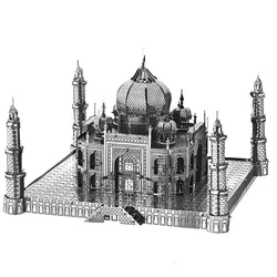 Taj Mahal zestawy modeli 3D Puzzle metalowe DIY wycinane laserowo Puzzle wyrzynarka zabawkowa dla dzieci