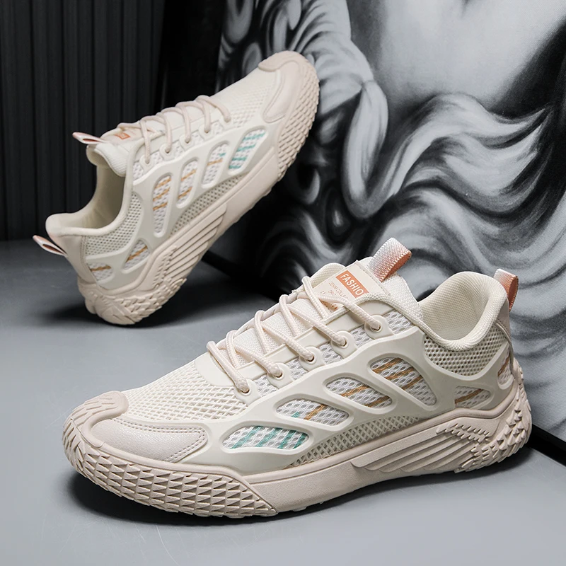 

Men's mesh casual sneakers spring summer soft-sole anti-slip outdoor running shoes fashion student breathable speed sports shoes