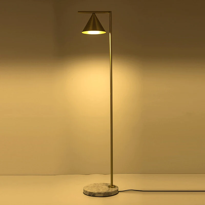 

Marble Modern Simple Living Room Dining Room Bedroom Study Brass Floor Lamp
