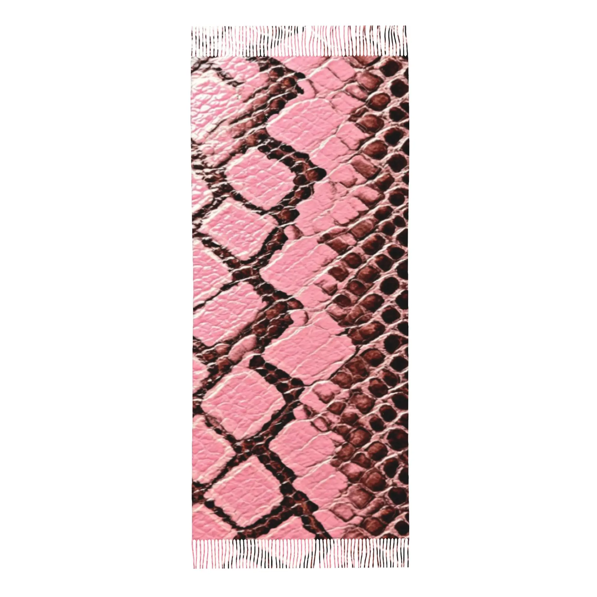 Pink Snake SkinTassel Scarf Fur Print In Autumn New Warm Birthday Muffler