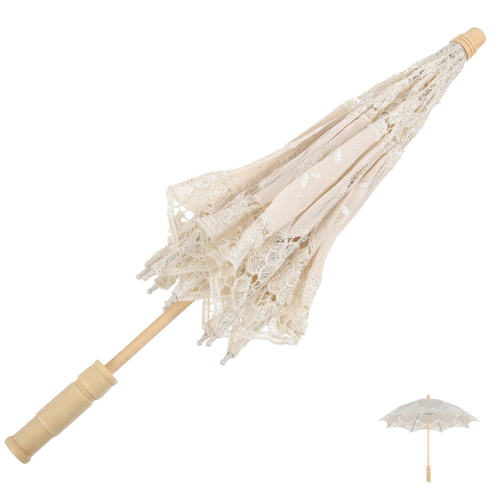 Vintage Decor Lace Umbrella Bridal for Decoration Parasol Wedding Handmade Decorative Craft Photo Miss