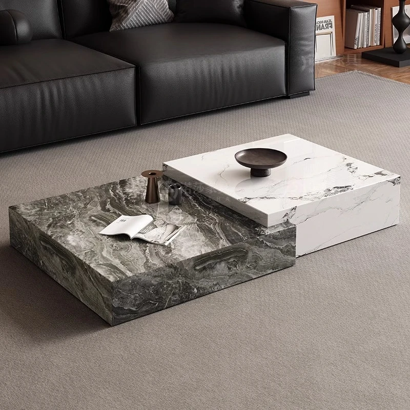 

m Luxury Coffee Table Rock Slab Decoration Aesthetic Unique Italian Splash-ink Side Table Living Room Mesas Home Furniture m