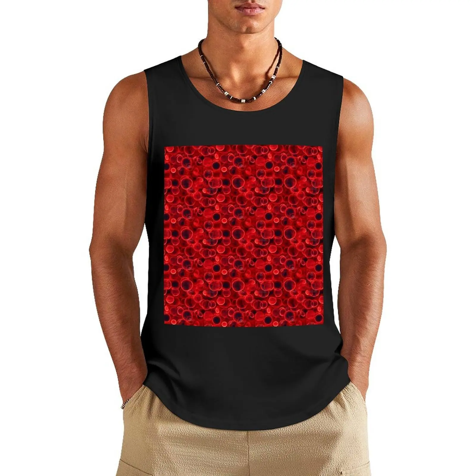 

Red Blood Cell Pattern Tank Top Vests sleeveless shirt man Men's sports t-shirt