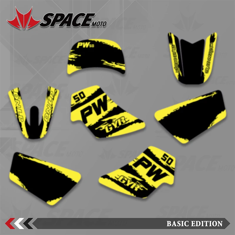

SPACE Motorcycle Graphics Decals Stickers Kits Number Name Background Custom For Yamaha PW50 PW 50 All Year