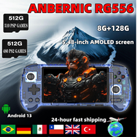 ANBERNIC RG556 Portable Handheld Game Console Unisoc T820 Android 13 5.48 Inch Screen WIFI 512G 256G PS2 3DS WII Games Gift