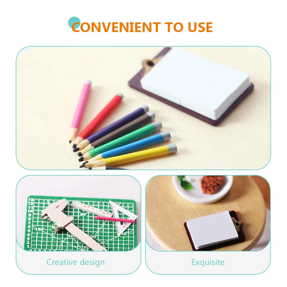 

Набор реалистичных школьных принадлежностей для кукольного домика: милые миниатюрные карандаши и имитация книг