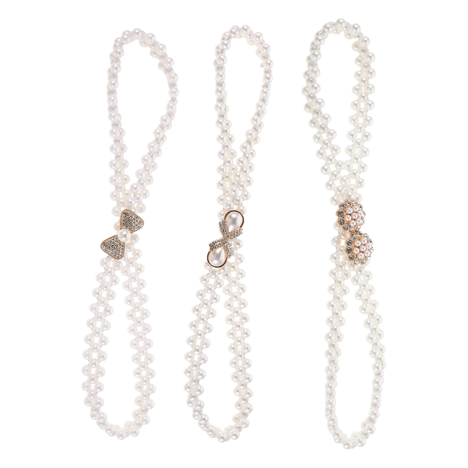 

3Pcs Pearl Waist Chains Vintage Body Chain Jewelry Adjustable Belt Decorative Waist Pearls Accessories for Dresses Skirts Bags