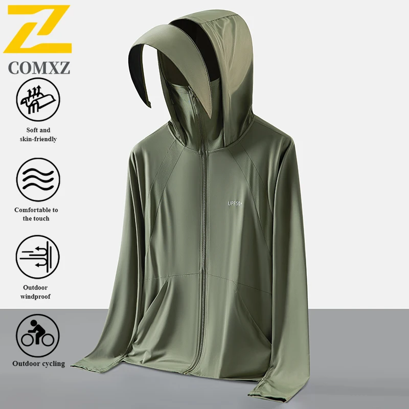 

Summer Ice Silk UV Protection Jacket UPF50+ Ultra Lightweight Open-Front Sun Coat with Nylon Mesh Lining for Men Sportwear 2025