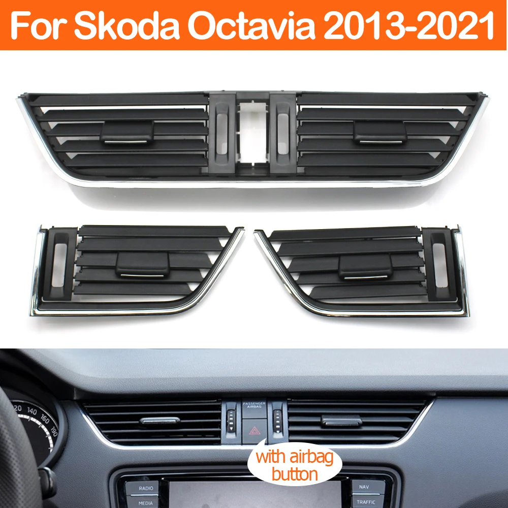 

Car Dash Air Conditioner Left Right Middle AC Vent Grille Outlet Panel Cover For Skoda Octavia 3 A7 5E MK3 2015-2021 5E0820951C