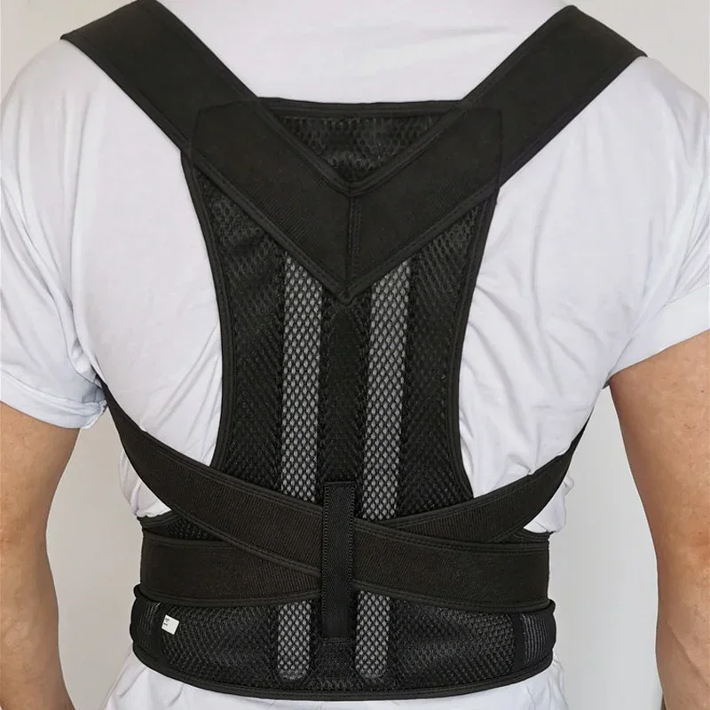 Back Posture Corrector Shoulder Lumbar Straight Brace Support Spine Belt Adjustable Corset Correction Body Improve with Plate