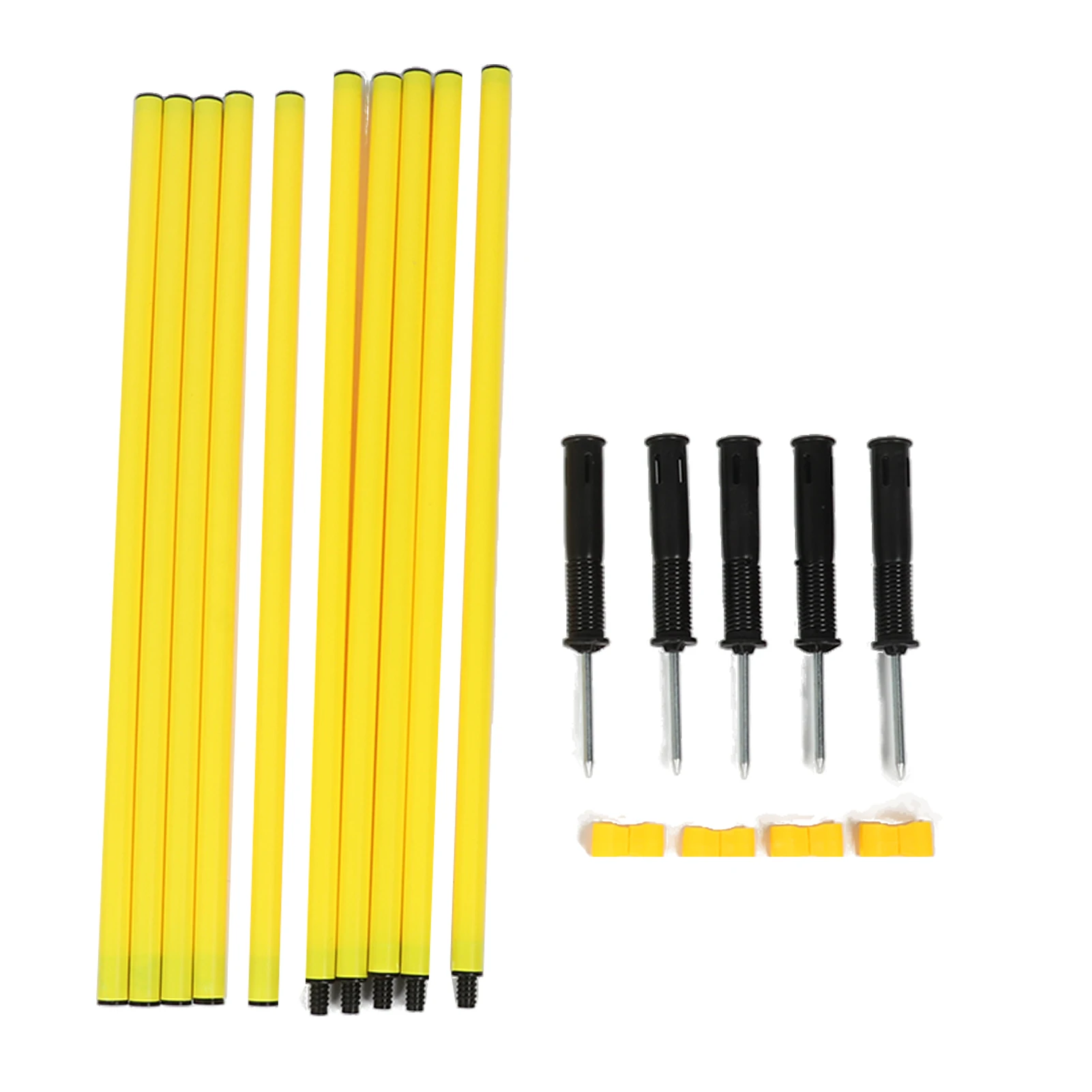Juego de postes de fútbol, postes amarillos, postes de entrenamiento de 1,5 m, postes deportivos de entrenamiento de fútbol con hebillas de Base