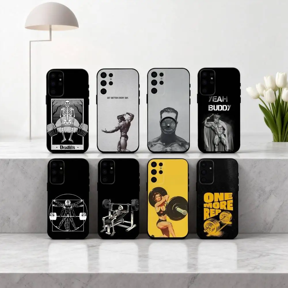 

Gym F-Fitness B-Bodybuilding Phone Case For Samsung S25,S24,S21,S22,S23,S30,Ultra,S20,Plus,Others Soft Black Case