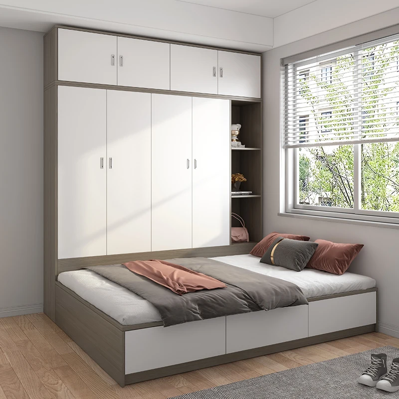 

! Деревянная мебель для спальни на заказ: японская кровать-татами с высоким основанием и двойным ящиком для хранения