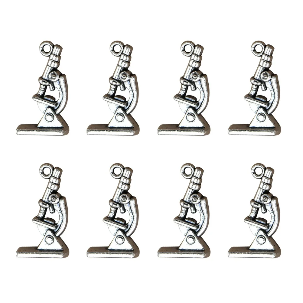 

20pcs Microscope Pendant Ornaments Alloy DIY Charms Jewelry Making Silver Pendants Accessories Handmade Projects Gifts
