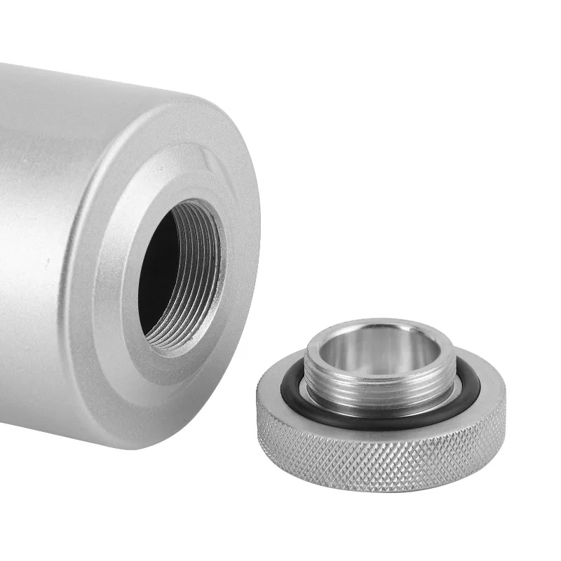 خزان مبرد المبرد والزيت مقاس 3 × 7.5 بوصة - حاوية من سبائك الألومنيوم سعة 800 مل/27 أونصة، مقاس عالمي متعدد الاستخدامات، فضي