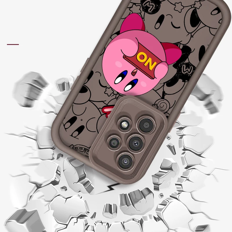 K-Kirby Anime Pink Cute For Samsung A73 A72 A71 A53 A52 A51 A33 A23 A15 A54 A34 A35 A55 A06 A16 5G Eye Ladder Phone Case Cover