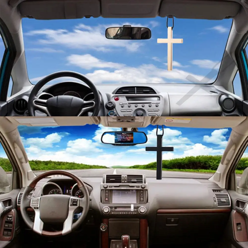 Car Pendant Interior Metal Cross Jesus Christian Religious Rearview Mirror Ornament Hanging Dangle Charm Car Styling Automobiles