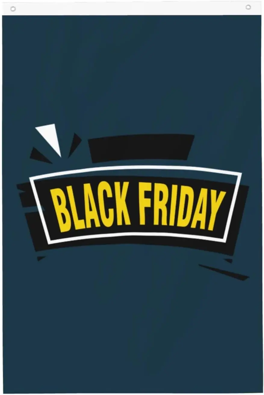 Black Post-Thanksgiving Friday Double-Sided Flag 2x3FT Vertical Hanging For Indoor/Outdoor Decoration, Courtyards, Lawns, Ga ZZM