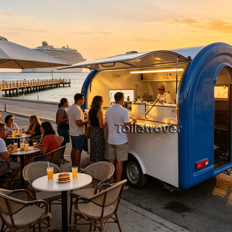 

High Quality Food Trailer Cart Stainless Steel Food Trailer Mobile Food Truck Trailer Commercial Food Truck with Display