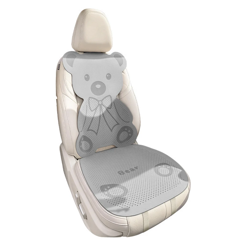 Summer Cooling Cartoon Bear Car Seat Cushion Breathable Anti-slip Universal Auto Seat Mat