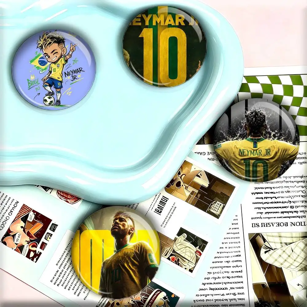 Football Star Neymar Jr 25mm 32mm 44mm 58mm 75mm Brooches Badges Pins for Accessories Gift