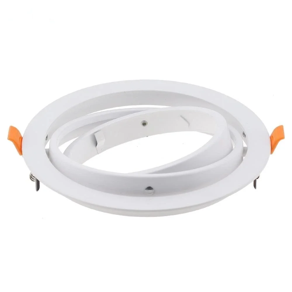 Luz de teto embutida ajustável redonda LED, Spot Bulb Fixture, Downlight para AR111, Cup Bulbs Holder Fitting