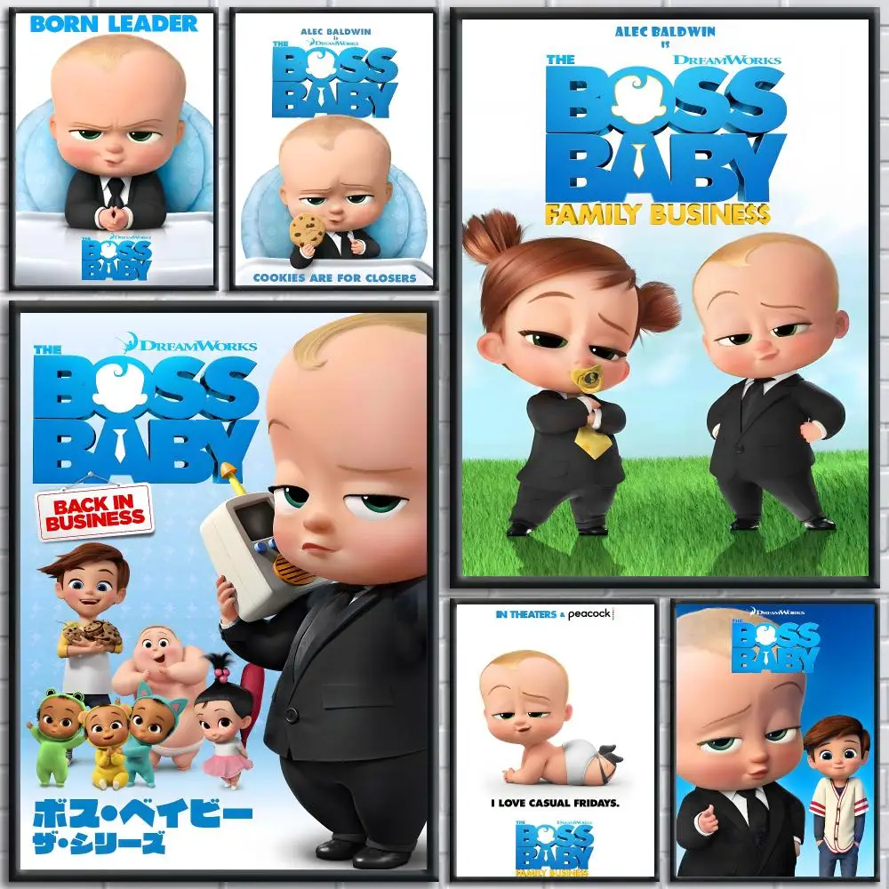 The Boss Baby Movie Cute Poster Painting Prints Wall Art Picture Film Room Home Bar Cafe Decor Home  Mural