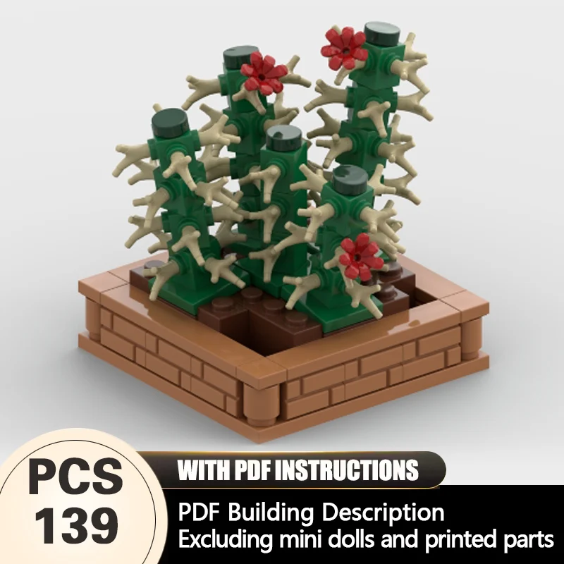 

Creators Animal Series Model MOC Building Bricks Multi-Stem Cactus Modular Technology Gifts Holiday Assemble Children Toys Suit
