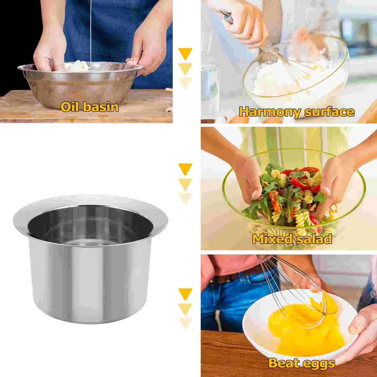 Cylinder Household Mixing Bowl Lard Oil Basin Container Olive Cooking Kitchen Restaurant Stainless Steel Storage