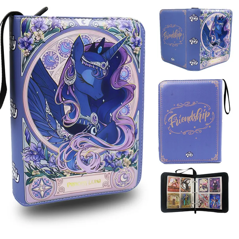 240pcs My Little Pony Card Album Book Folder 4/9 Card Slots Collections Zipper Double Pocket Zipper Card Binder Holder