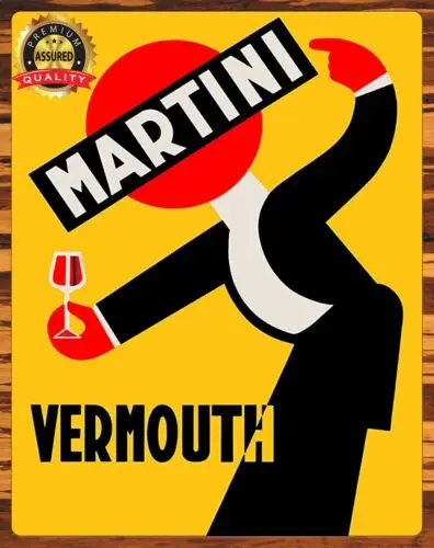 Vermouth Martini - 1940s - Restored - Rare - Metal Sign