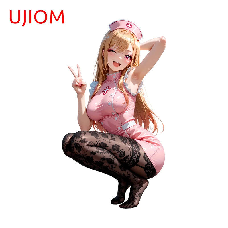 UJIOM Kitagawa Marin Nurse Girl Wall Sticker Fashion Popular Squatting Scratch Proof PVC Picture Decal Veneer Sofa Wall Decor