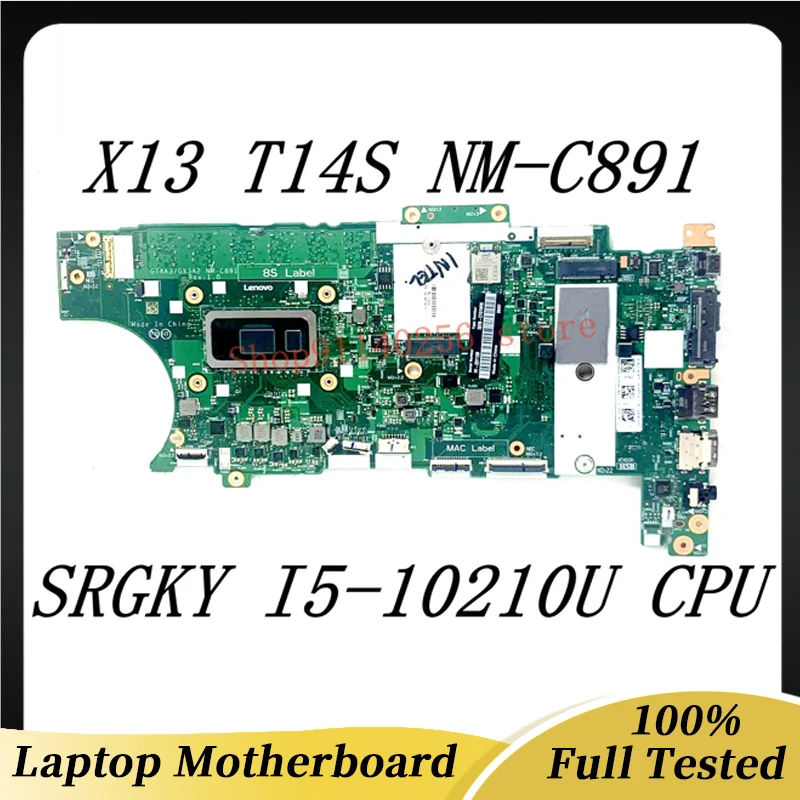 

Материнская плата для ноутбука Lenovo ThinkPad GT4A3/GX3A2 NM-C891 X13 T14S 5B20Z45776 с SRGKY i5-10210U CPU 8 Гб DDR4 100% протестирована ОК